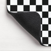 白黒チェック模様のパターン マウスパッド (コーナー)