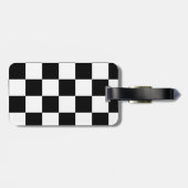 白黒チェック模様のパターン ラゲッジタグ (裏面横)