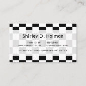 白黒チェック模様のパターン 名刺 (裏面)