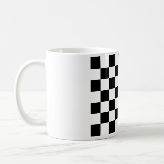 白黒チェック模様のマグ コーヒーマグカップ (左)