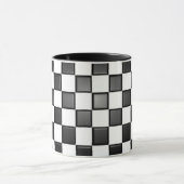 白黒チェック模様のマグ マグカップ (中央)