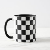 白黒チェック模様のマグ マグカップ (左)