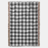 白黒チェック模様の格子縞 スローブランケット (正面縦)