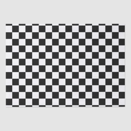 白黒チェック模様の正方形 薄葉紙 (正面)