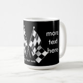 白黒チェック模様の競争の旗 コーヒーマグカップ (正面右)