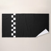 白黒チェック模様の（ばちゃばちゃ）跳ねるの効果 バスタオル (バスタオル)