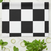 白黒チェック模様 キッチンタオル (折り畳み)