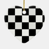 白黒チェック模様 セラミックオーナメント (裏面)