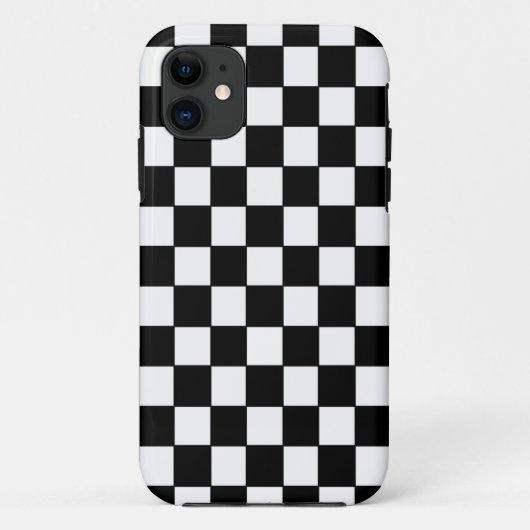 白黒チェック済みクラシックパターン Case-Mate iPhoneケース (裏面)