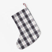 白黒チェック/タータンチェックホッキョクグマ スモールクリスマスストッキング (裏面 (吊り時))