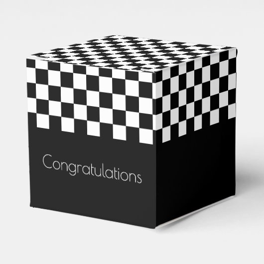 白黒チェック フェイバーボックス (正面サイド)