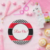 白黒チェック ペーパープレート (パーティー)