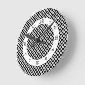 白黒チェック ラウンド壁時計 (傾斜)