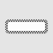 白黒チェック 名札 (正面)