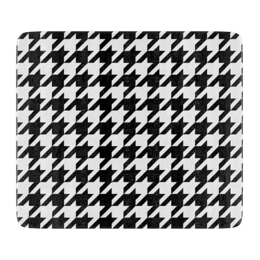 白黒チェッ千鳥格子のク カッティングボード (正面)