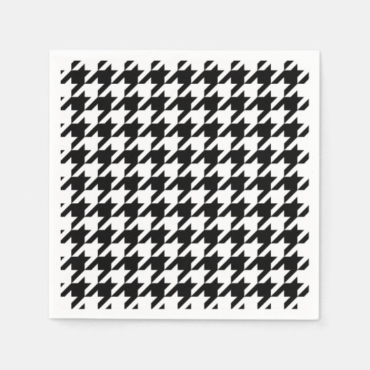 白黒チェッ千鳥格子のク スタンダードカクテルナプキン (正面)