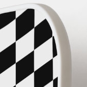 白黒チェッ市松模様にカーボード確認 ピックルボールラケット (左詳細)