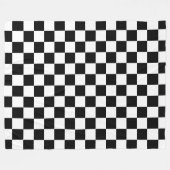 白黒チェッ市松模様にカーボード確認 フリースブランケット (正面(横))