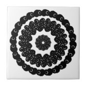 白黒チェーン円形抽象芸術ビードアート タイル (正面)