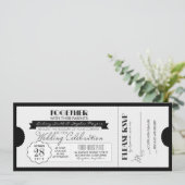 白黒チケットの招待を結婚するヴィンテージ 招待状 (スタンド正面)