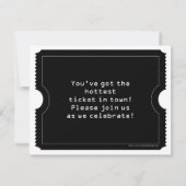 白黒チケット招待状、デジタルスタイル 招待状 (裏面)