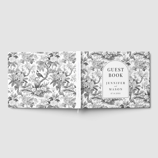 白黒チノ結婚イズリーのギフトゲストブック ゲストブック (全面)