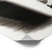 白黒チャコールコーヒーマグスケッチ ポスター (角)