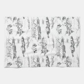 白黒チャタヌーガToile キッチンタオル (横)