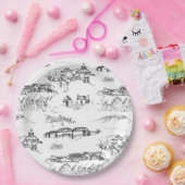 白黒チャタヌーガToile ペーパープレート (パーティー)