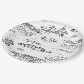 白黒チャタヌーガToile ペーパープレート (アングル)