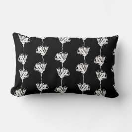 白黒チューリップコンテンポラリーストライプ ランバークッション