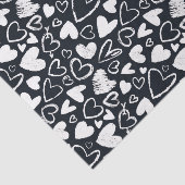 白黒チョークハートパターンバレンタインデー 薄葉紙 (詳細)