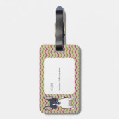 白黒チワホアピンクグリーン金ゴールドシェブロン ラゲッジタグ (裏面縦)
