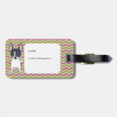 白黒チワホアピンクグリーン金ゴールドシェブロン ラゲッジタグ (裏面横)
