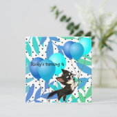 白黒チワワパーティの招待状 招待状 (スタンド正面)