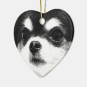 白黒チワワ セラミックオーナメント (左)
