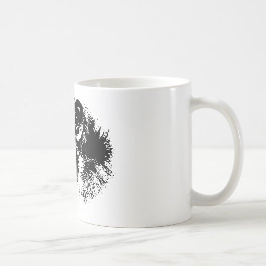 白黒チンパンジーポップ・アートのアート コーヒーマグカップ (右)