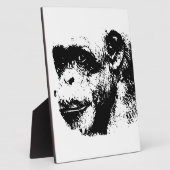 白黒チンパンジーポップ・アートのアート フォトプラーク (側面)