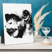 白黒チンパンジーポップ・アートのアート フォトプラーク (側面)