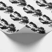 白黒チンパンジーポップ・アートのアート ラッピングペーパー (角)