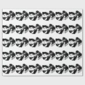 白黒チンパンジーポップ・アートのアート ラッピングペーパー (フラット)