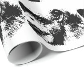 白黒チンパンジーポップ・アートのアート ラッピングペーパー (ロールコーナー)