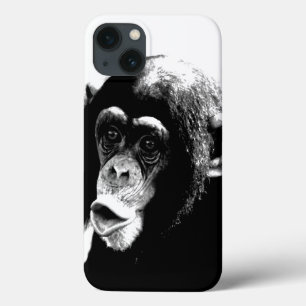 白黒チンパンジー iPhone 13ケース