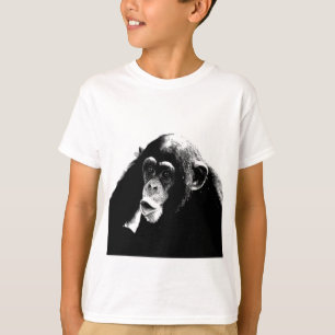 白黒チンパンジー Tシャツ