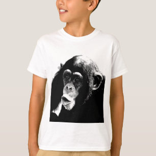 白黒チンパンジー Tシャツ