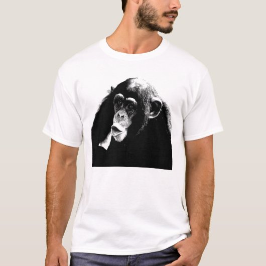 白黒チンパンジー Tシャツ (正面)