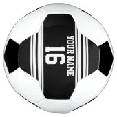 白黒チームカスタムジャージーの番号名 サッカーボール (回転)