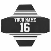 白黒チームカスタムジャージーの番号名 サッカーボール (フラット)
