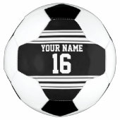 白黒チームカスタムジャージーの番号名 サッカーボール (正面)