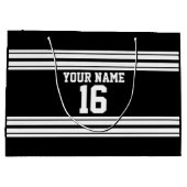 白黒チームカスタムジャージーの番号名 ラージペーパーバッグ (裏面)